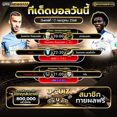 ทีเด็ดบอล 12 กรกฎาคม 2568